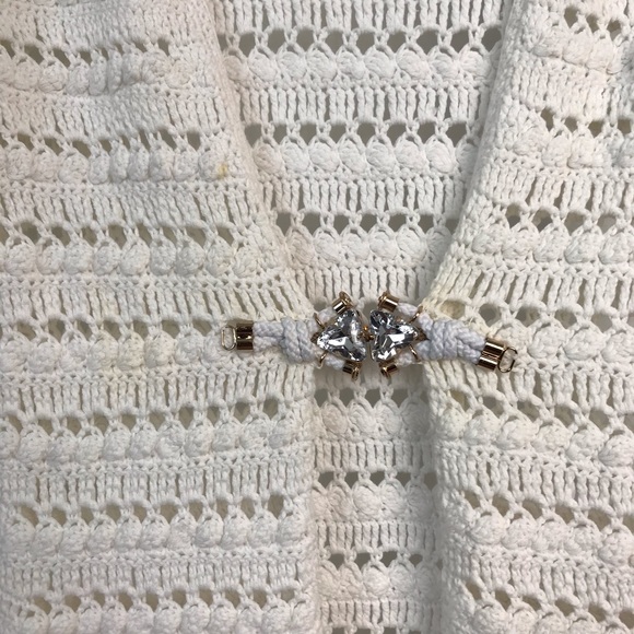 Boston Proper Stitch Jewel Crystal Button Cardigan - Picture 4 of 7